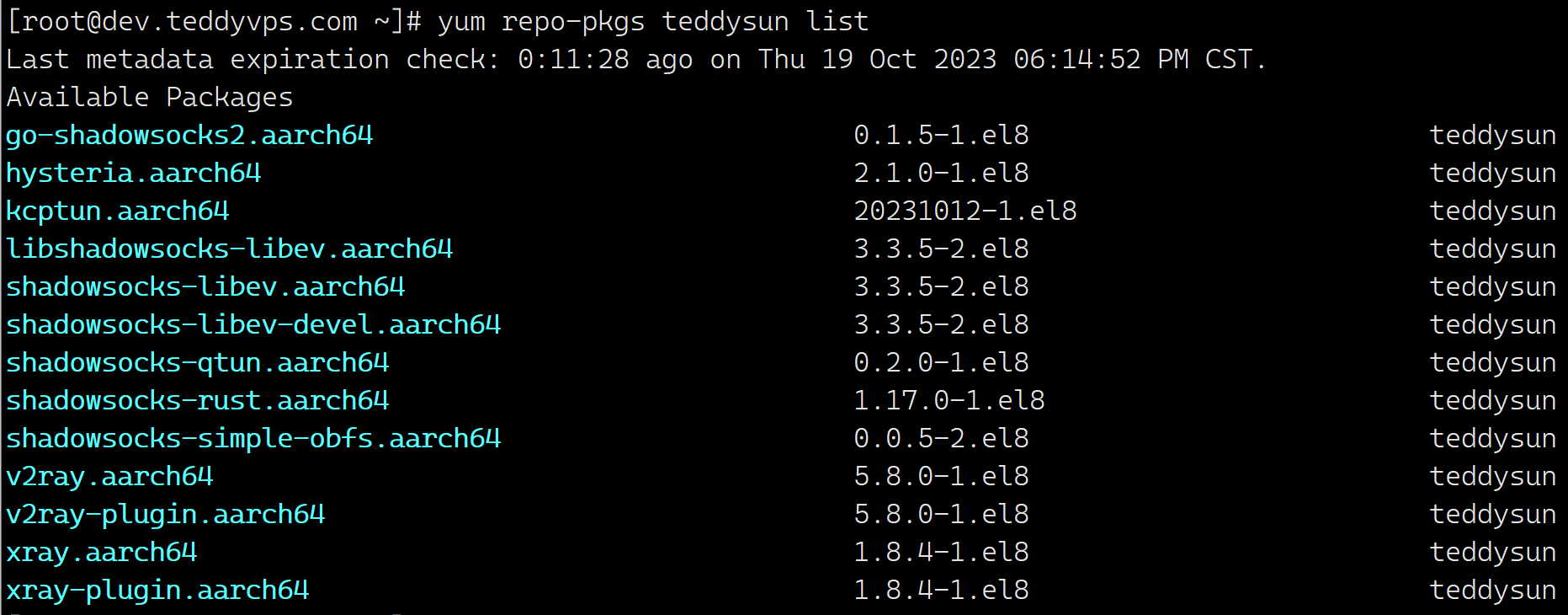 Teddysun Shadowsocks Repository List